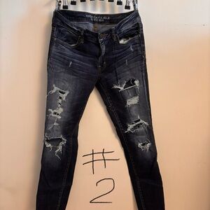 American Eagle Outfitters Skinny Blue Jeans Vintage Distressed